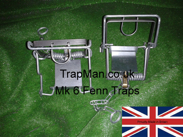 Genuine Mk 6 Fenn traps, it is a legal requirement in England Wales & Scotland that these Mk 6 Fenn kill traps must be set in a tunnel either natural or artificial and checked at least once every 24hrs, ideally more often.&nbsp;